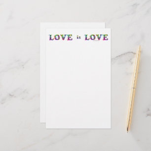 SlipperyJoe's love is love spray paint gay pride c Stationery