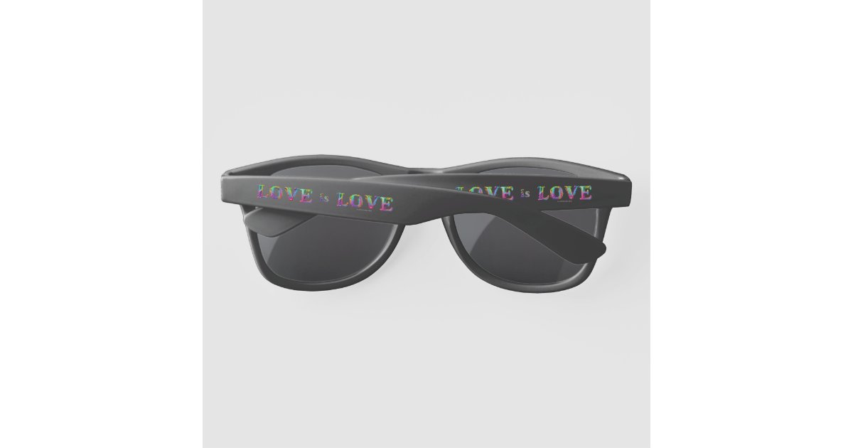 SlipperyJoe's love is love spray paint gay pride c Sunglasses | Zazzle