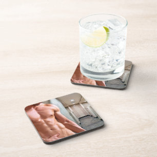 SlipperyJoe's Man sixpack sexy muscles locker room Coaster