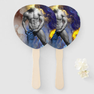 SlipperyJoe's Man steamy shirtless abs sixpack put Hand Fan