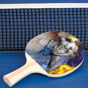 SlipperyJoe's Man steamy shirtless abs sixpack put Ping Pong Paddle