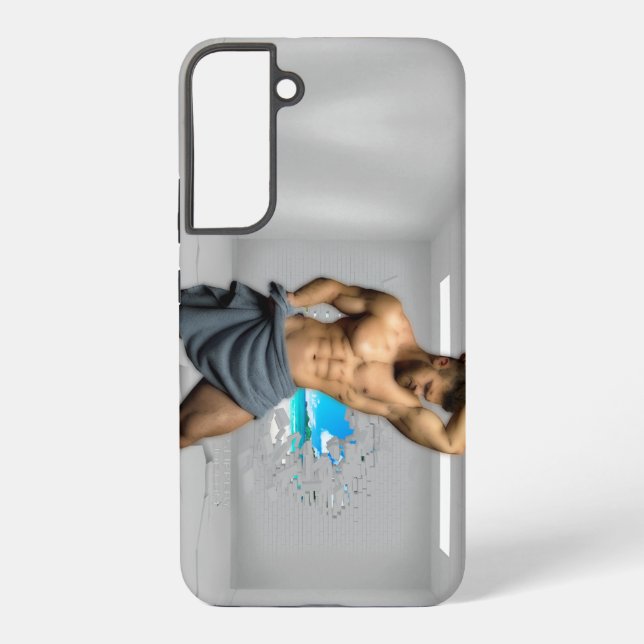 SlipperyJoe's Man towel broken white brick wall ba Samsung Galaxy S22+ Case (Back)