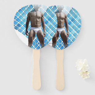 SlipperyJoe's Man underwear 6-pack chest abs male Hand Fan