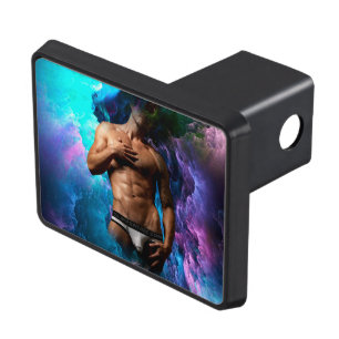 SlipperyJoe's Man underwear bulge purple blue abst Trailer Hitch Cover