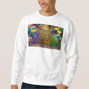 SlipperyJoe's Mardi Gras Bead Necklaces doubloons Sweatshirt