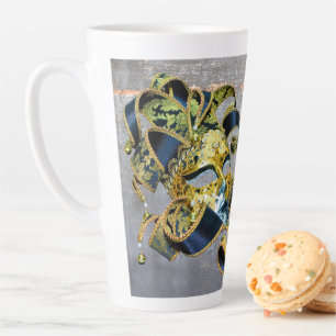 SlipperyJoe's Mardi Gras celebration decorative Ve Latte Mug