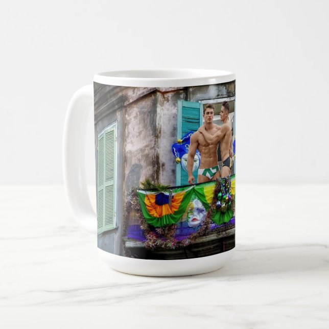 SlipperyJoe's Mardi Gras masks beads decorations s Coffee Mug (Front Left)