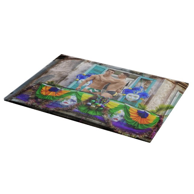 SlipperyJoe's Mardi Gras masks beads decorations s Cutting Board (Corner)
