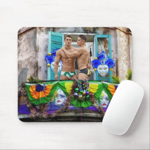 SlipperyJoe's Mardi Gras masks beads decorations s Mouse Pad
