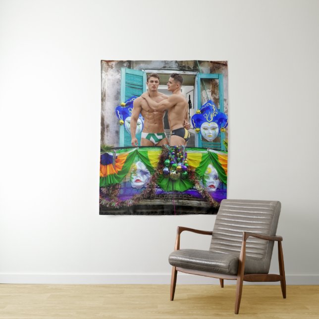 SlipperyJoe's Mardi Gras masks beads decorations s Tapestry (In Situ)