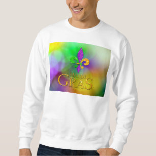 SlipperyJoe's Mardi Gras purple gold green fleur-d Sweatshirt