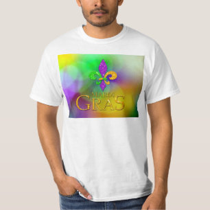 SlipperyJoe's Mardi Gras purple gold green fleur-d T-Shirt