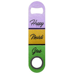 SlipperyJoe's Mardi Gras purple gold green metal s Bar Key