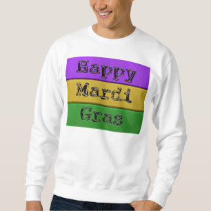SlipperyJoe's Mardi Gras purple gold green metal s Sweatshirt