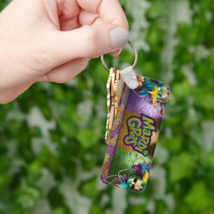 SlipperyJoe's Mardi Gras-themed graphic doubloons  Keychain