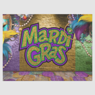 SlipperyJoe's Mardi Gras-themed graphic doubloons Tissue Paper