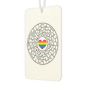 SlipperyJoe's maze encircles rainbow heart arrow m Air Freshener
