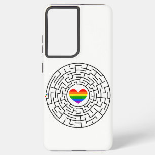 SlipperyJoe's maze encircles rainbow heart arrow m Samsung Galaxy Case