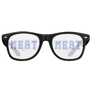 SlipperyJoe's meat vibrant large bold blue letters Retro Sunglasses
