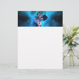 SlipperyJoe's menacing clown Happy Halloween red b Letterhead