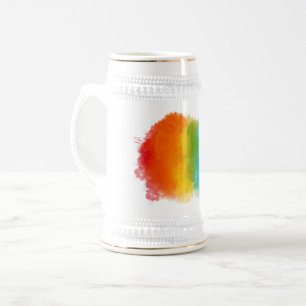 SlipperyJoe's modern pride splatter energy and col Beer Stein
