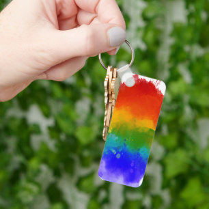 SlipperyJoe's modern pride splatter energy and col Keychain