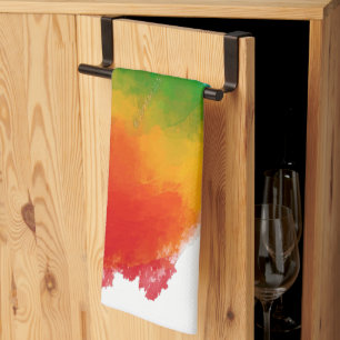 SlipperyJoe's modern pride splatter energy and col Kitchen Towel