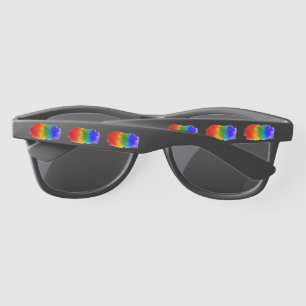 SlipperyJoe's modern pride splatter energy and col Sunglasses
