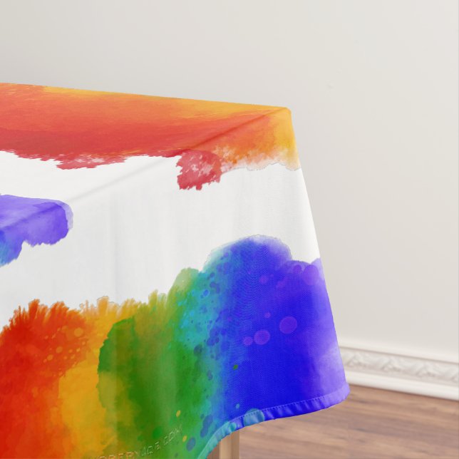 SlipperyJoe's modern pride splatter energy and col Tablecloth (In Situ)