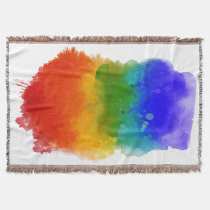 SlipperyJoe's modern pride splatter energy and col Throw Blanket