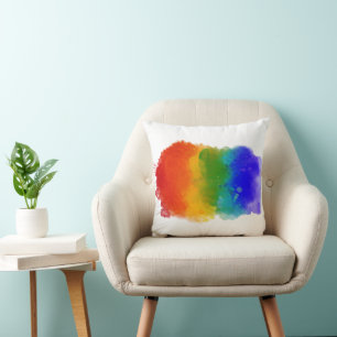 SlipperyJoe's modern pride splatter energy and col Throw Pillow