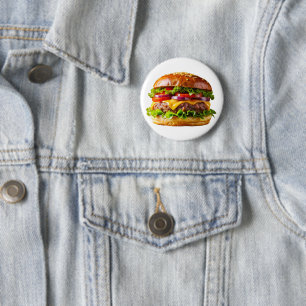 SlipperyJoe's mouthwatering cheeseburger crispy ba 2 Inch Round Button