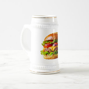 SlipperyJoe's mouthwatering cheeseburger crispy ba Beer Stein