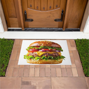 SlipperyJoe's mouthwatering cheeseburger crispy ba Doormat