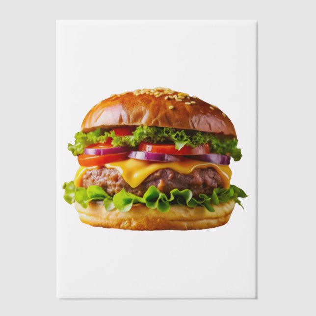 SlipperyJoe's mouthwatering cheeseburger crispy ba Vellum Invitations (Front)
