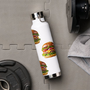 SlipperyJoe's mouthwatering cheeseburger crispy ba Water Bottle