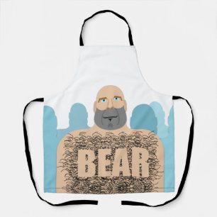 SlipperyJoe's muscular bald bear man stylized cart Apron