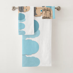 SlipperyJoe's muscular bald bear man stylized cart Bath Towel Set