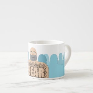 SlipperyJoe's muscular bald bear man stylized cart Espresso Cup
