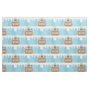 SlipperyJoe's muscular bald bear man stylized cart Fabric
