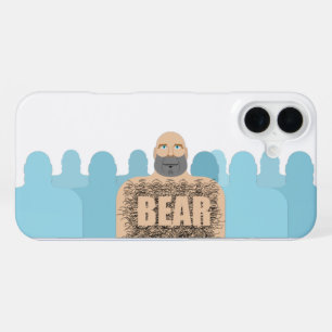 SlipperyJoe's muscular bald bear man stylized cart iPhone 16 Plus Case