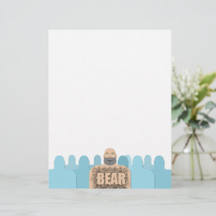 SlipperyJoe's muscular bald bear man stylized cart Letterhead