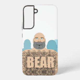 SlipperyJoe's muscular bald bear man stylized cart Samsung Galaxy Case