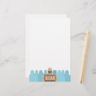 SlipperyJoe's muscular bald bear man stylized cart Stationery