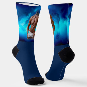 SlipperyJoe's muscular bearded man shirtless sixpa Socks