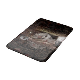 SlipperyJoe's muscular ghost stone dimly lit tunne Bath Mat