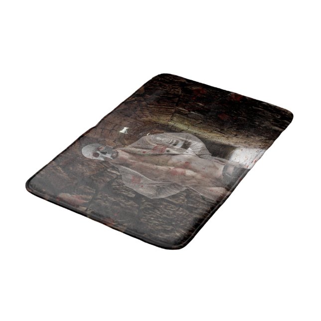SlipperyJoe's muscular ghost stone dimly lit tunne Bath Mat (Angled)