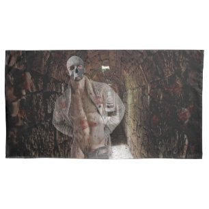 SlipperyJoe's muscular ghost stone dimly lit tunne Pillowcase