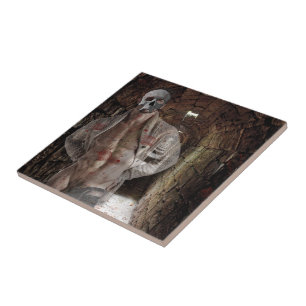 SlipperyJoe's muscular ghost stone dimly lit tunne Tile