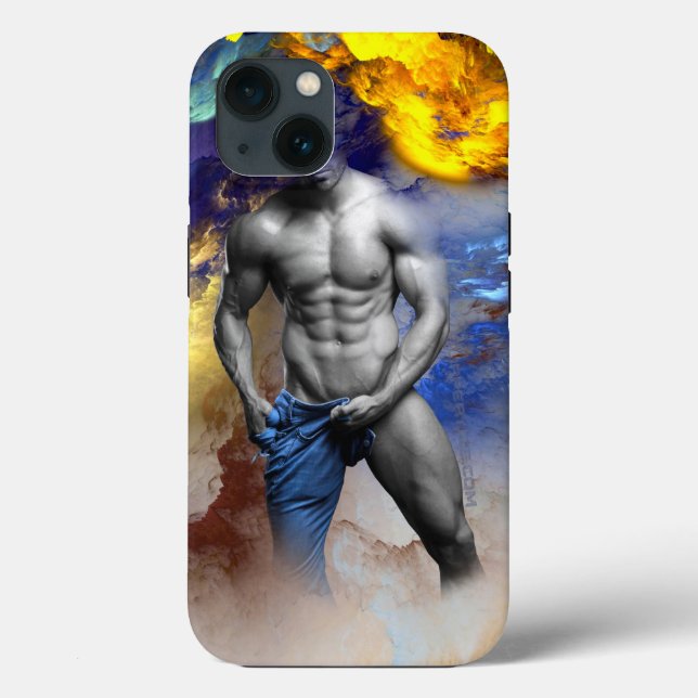 SlipperyJoe's muscular man physique steamy shirtle Case-Mate iPhone Case (Back)